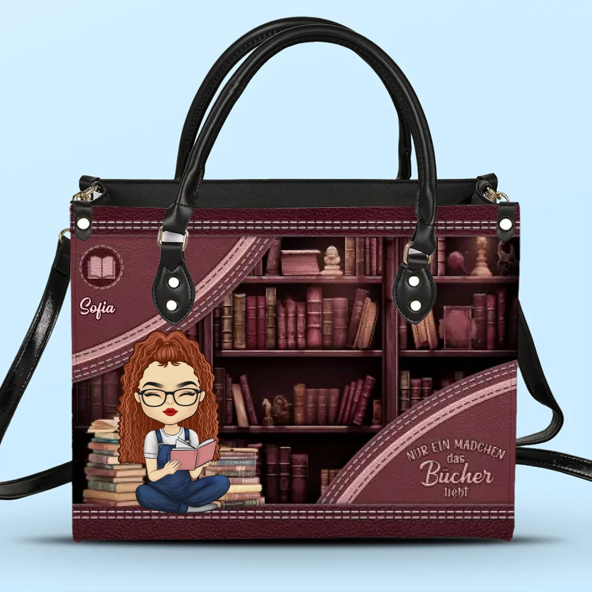 Personalisierte Lederhandtasche nach Maß - Personalisierte Weihnachtsgeschenke Für Buchliebhaber, Bücherwürmer, Leser - Nur Noch Ein Kapitel