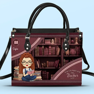 Personalisierte Lederhandtasche nach Maß - Personalisierte Weihnachtsgeschenke Für Buchliebhaber, Bücherwürmer, Leser - Nur Noch Ein Kapitel