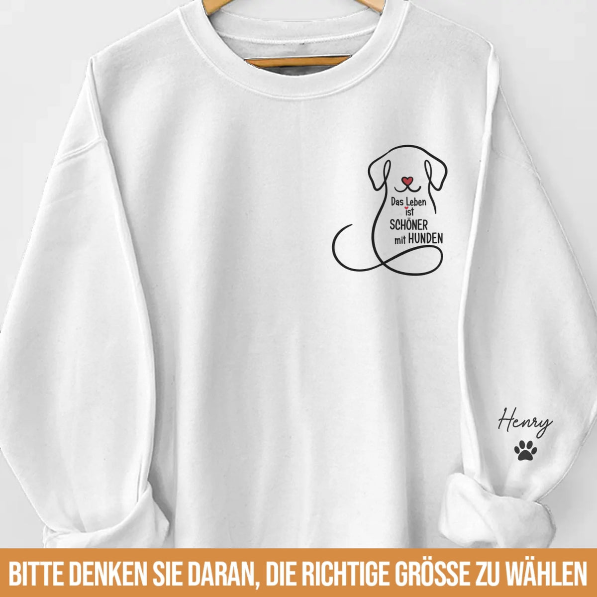 Personalisiertes Unisex-Sweatshirt oder Hoodie mit Ärmeldesign – Personalisierte Weihnachts- und Geburtstagsgeschenke für Hunde- und Katzenliebhaber, Hundeeltern und Katzenbesitzer – geliebt von meiner Fellbande