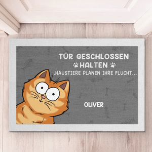 Individuelle Dekomatte Für Zuhause – Personalisierte Weihnachts- und Geburtstagsgeschenke für Familie, Hunde- und Katzenliebhaber – Tür Geschlossen Halten