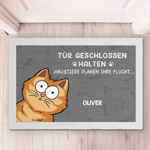 Individuelle Dekomatte Für Zuhause – Personalisierte Weihnachts- und Geburtstagsgeschenke für Familie, Hunde- und Katzenliebhaber – Tür Geschlossen Halten
