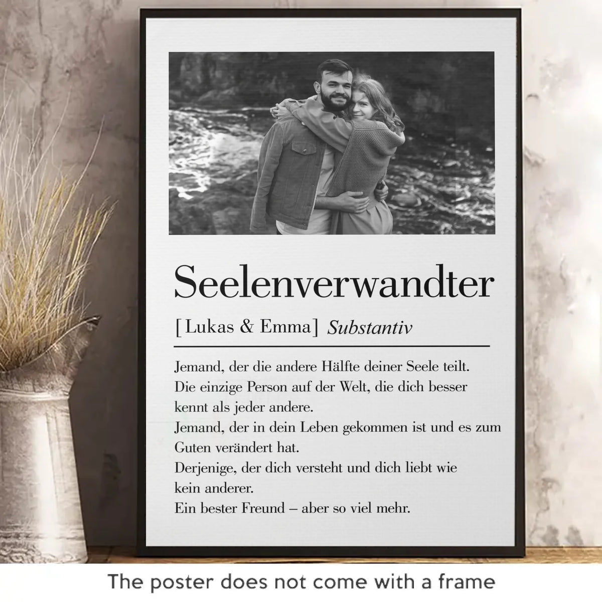 Personalisiertes Scrabble Vertikal Poster mit Foto – Personalisierte Hochzeitsgeschenke zum Jahrestag für Ehemann und Ehefrau, Ihn und Sie – Ich Liebe Dich So Sehr