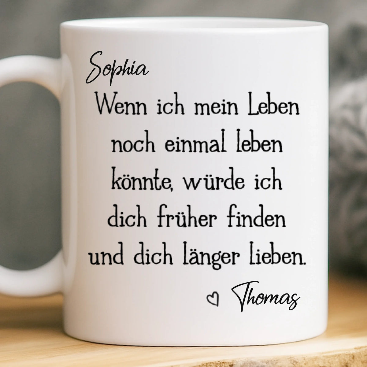 Benutzerdefinierte Tasse mit Foto – Personalisierte Hochzeitsgeschenke zum Jahrestag für Ehemann und Ehefrau, Ihn und Sie – Ich Dich Früher Finden Und Dich Länger Lieben