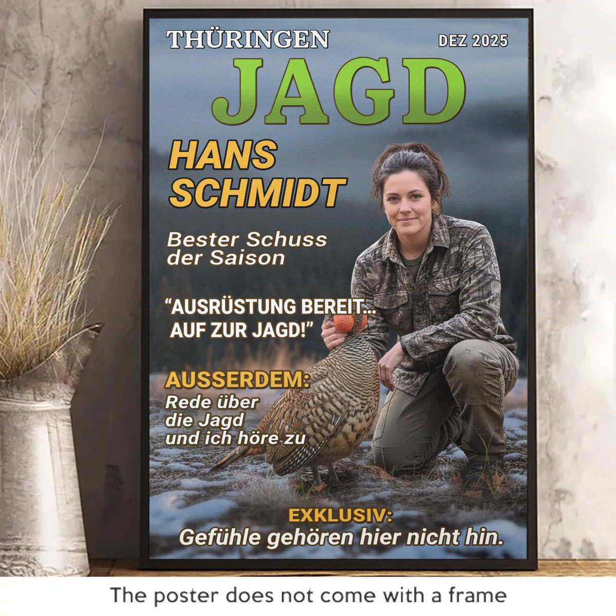 Personalisiertes Scrabble Vertikal Poster mit Foto – Personalisierte Geburtstagsgeschenke für Jäger – Bester Schuss Der Saison