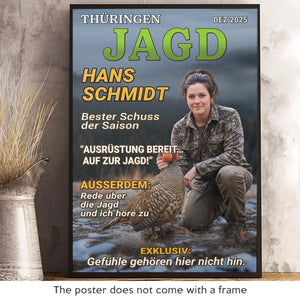 Personalisiertes Scrabble Vertikal Poster mit Foto – Personalisierte Geburtstagsgeschenke für Jäger – Bester Schuss Der Saison
