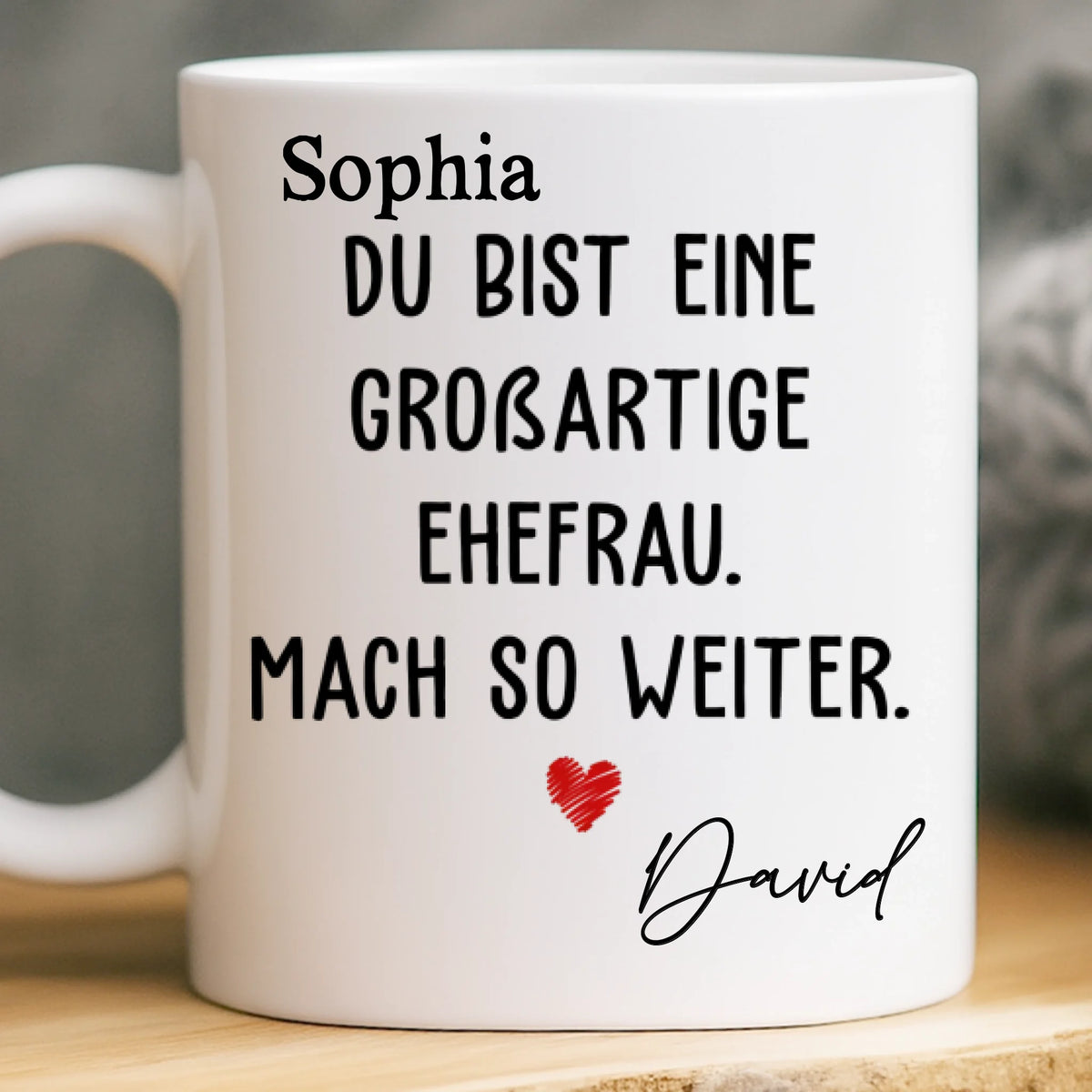Benutzerdefinierte Tasse – Personalisierte Hochzeitsgeschenke zum Jahrestag für Ehemann und Ehefrau, Ihn und Sie – Mach So Weiter