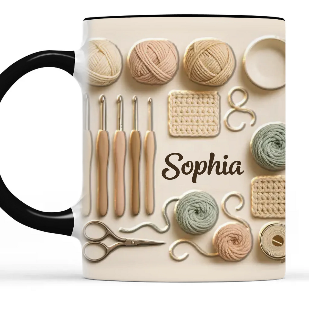 Personalisierte Tasse Mit Akzent – Personalisierte Geburtstagsgeschenke Für Beste Freundinnen, Schwestern, Familie Und Dich Selbst – Häkeln ist meine Therapie
