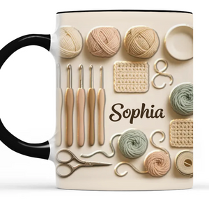 Personalisierte Tasse Mit Akzent – Personalisierte Geburtstagsgeschenke Für Beste Freundinnen, Schwestern, Familie Und Dich Selbst – Häkeln ist meine Therapie