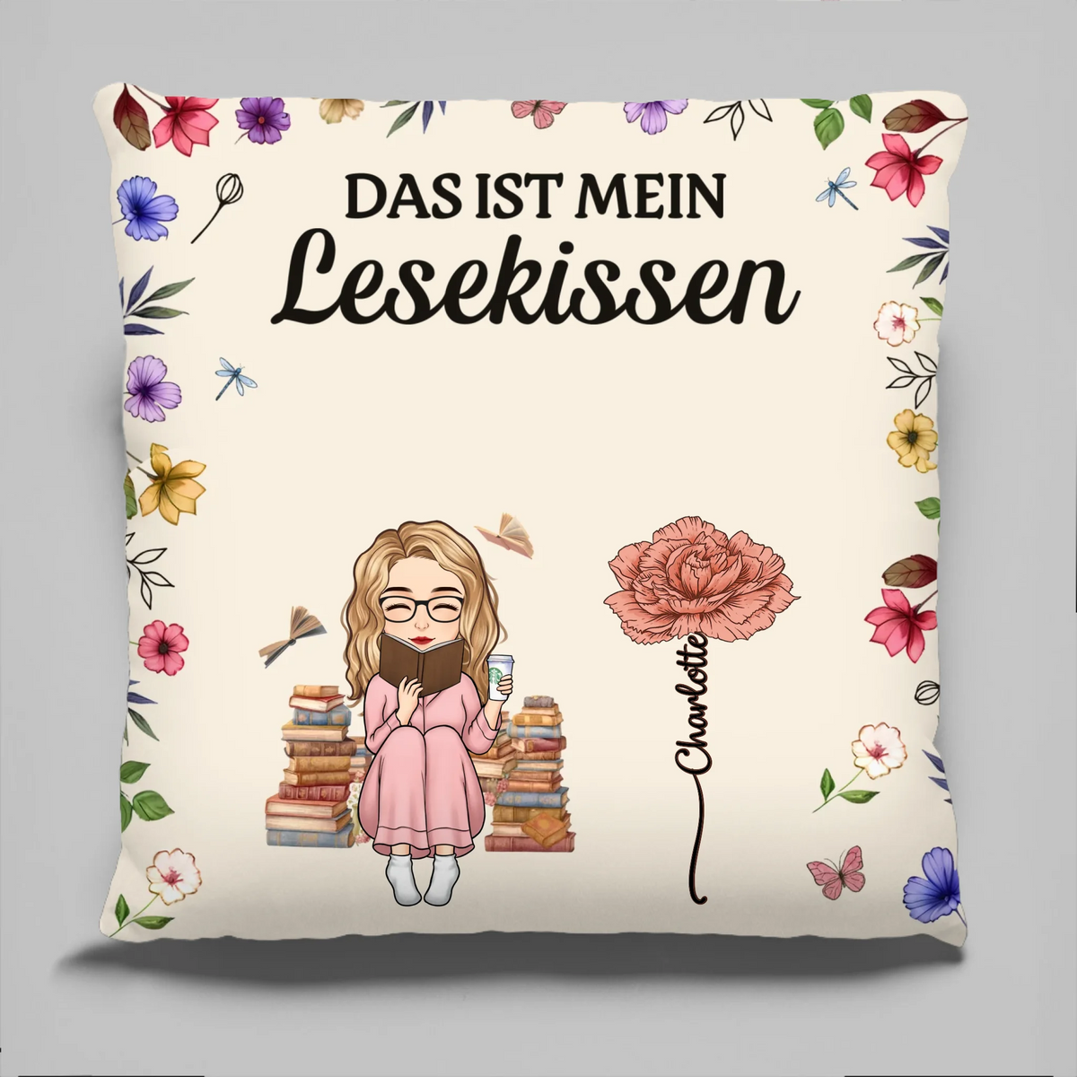 Personalisiertes Blumentaschenkissen - Geschenke Für Buchliebhaber, Bücherwürmer, Leser - Nur noch ein Kapitel