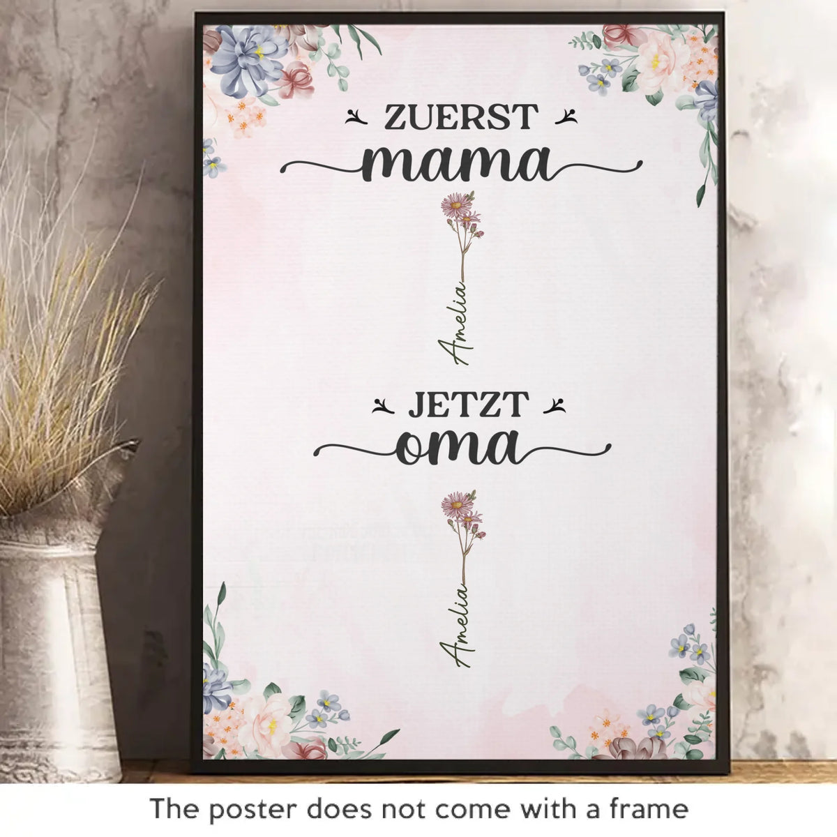Personalisiertes Scrabble Vertikal Poster – Personalisierte Geburtstagsgeschenke für Mama, Oma – Der Schönste Titelwechsel Der Welt