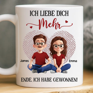 Benutzerdefinierte Tasse – Personalisierte Hochzeitsgeschenke zum Jahrestag für Ehemann und Ehefrau, Ihn und Sie – Ich Liebe Dich Mehr