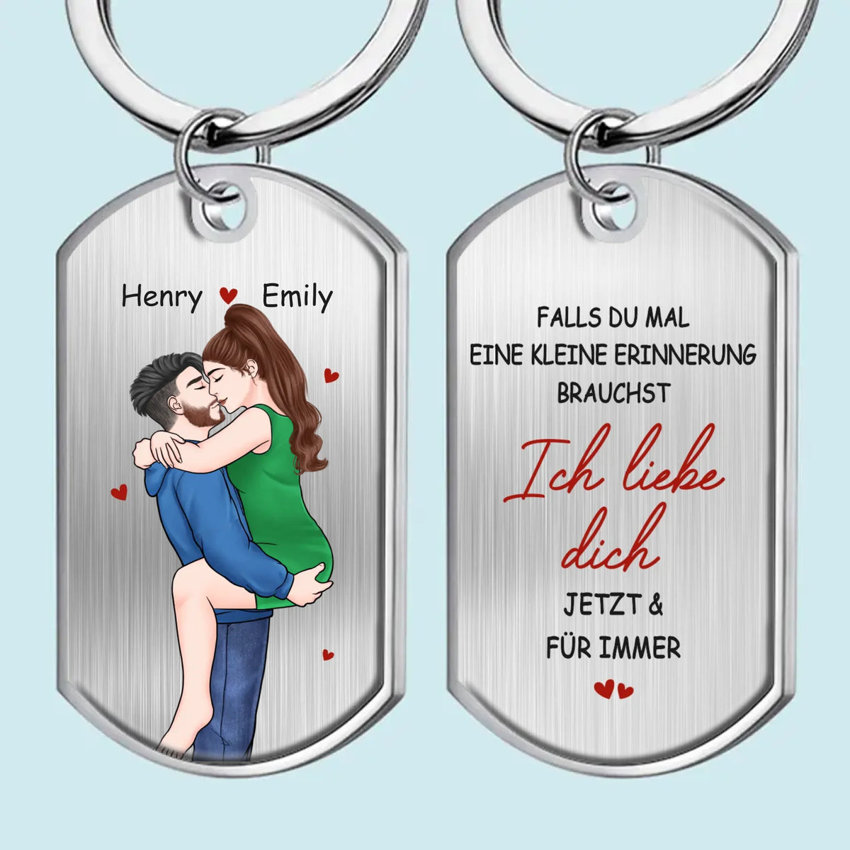 Personalisierte Schlüsselanhänger – Geschenk für Paare, Ehemann und Ehefrau – Ich Liebe Dich Jetzt & Für Immer