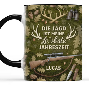 Personalisierte Tasse Mit Akzent – Geschenk für Enkelin Jäger – Die Jagd Ist Meine Liebste Jahreszeit