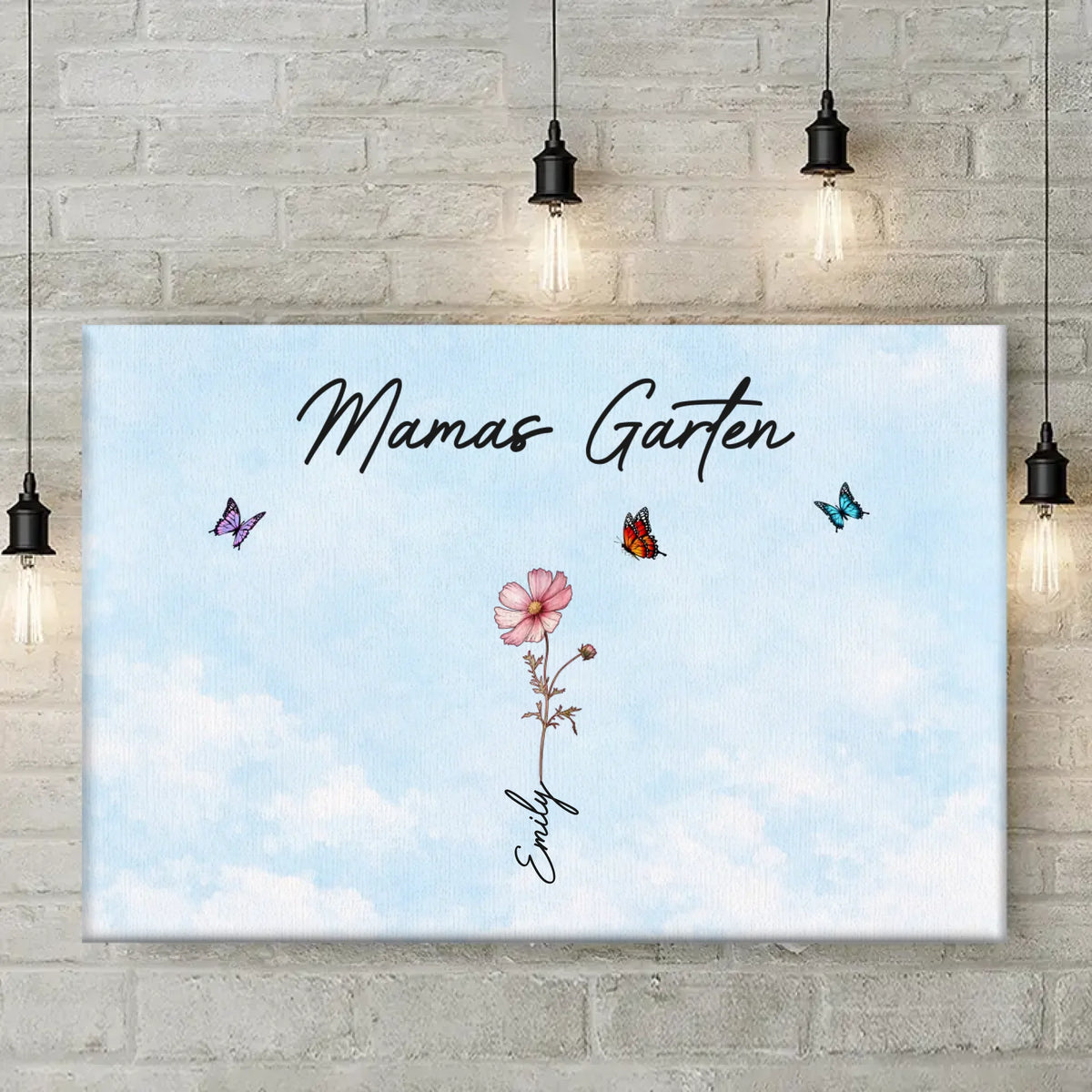 Personalisierte Horizontale Leinwand – Geschenk für Mama, Oma – Liebe wächst am besten in Omas Garten