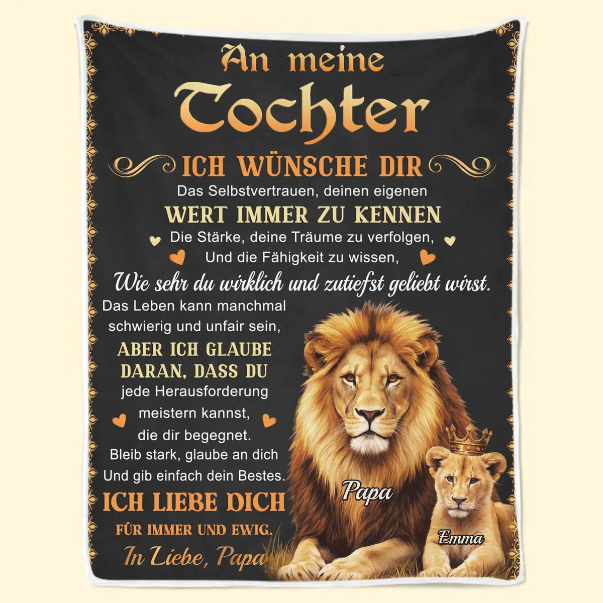 Personalisierte Decke - Geschenke für Kinder –   Ich wünsche dir das Selbstvertrauen