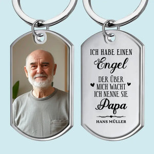 Personalisierter Schlüsselanhänger mit Foto – Gedenken an Verstorbene – Ich habe einen Engel