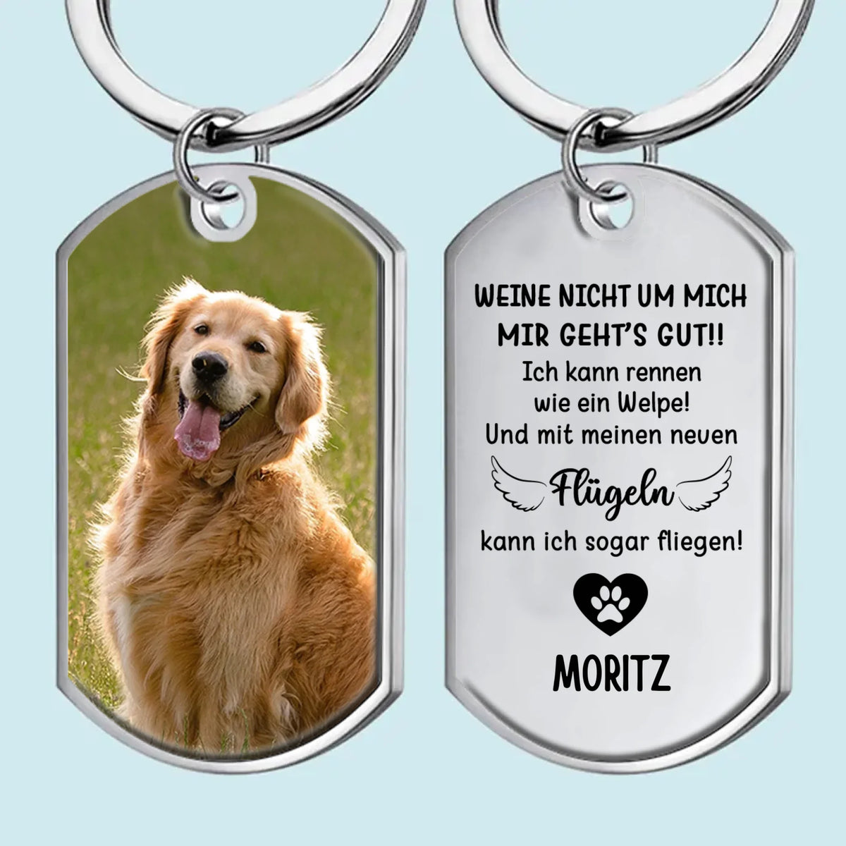 Personalisierter Schlüsselanhänger mit Foto – Tiergedenkgeschenk für Haustierbesitzer – Mein Schwerster Abschied