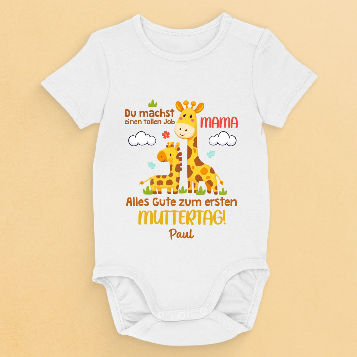 Personalisierte Babybody – Geschenk zum ersten Muttertag – Du machst einen tollen Job