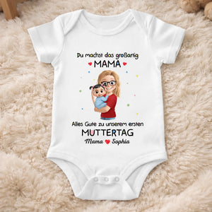 Personalisierte Babybody – Geschenk zum ersten Muttertag – Mein Herz gehört dir, Mama
