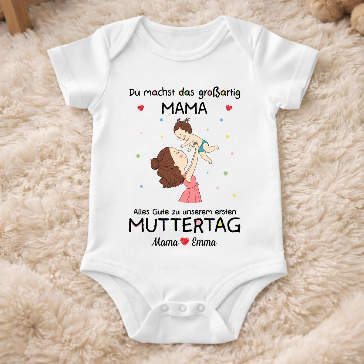 Personalisierte Babybody – Geschenk zum ersten Muttertag – Alles Gute zum ersten Muttertag