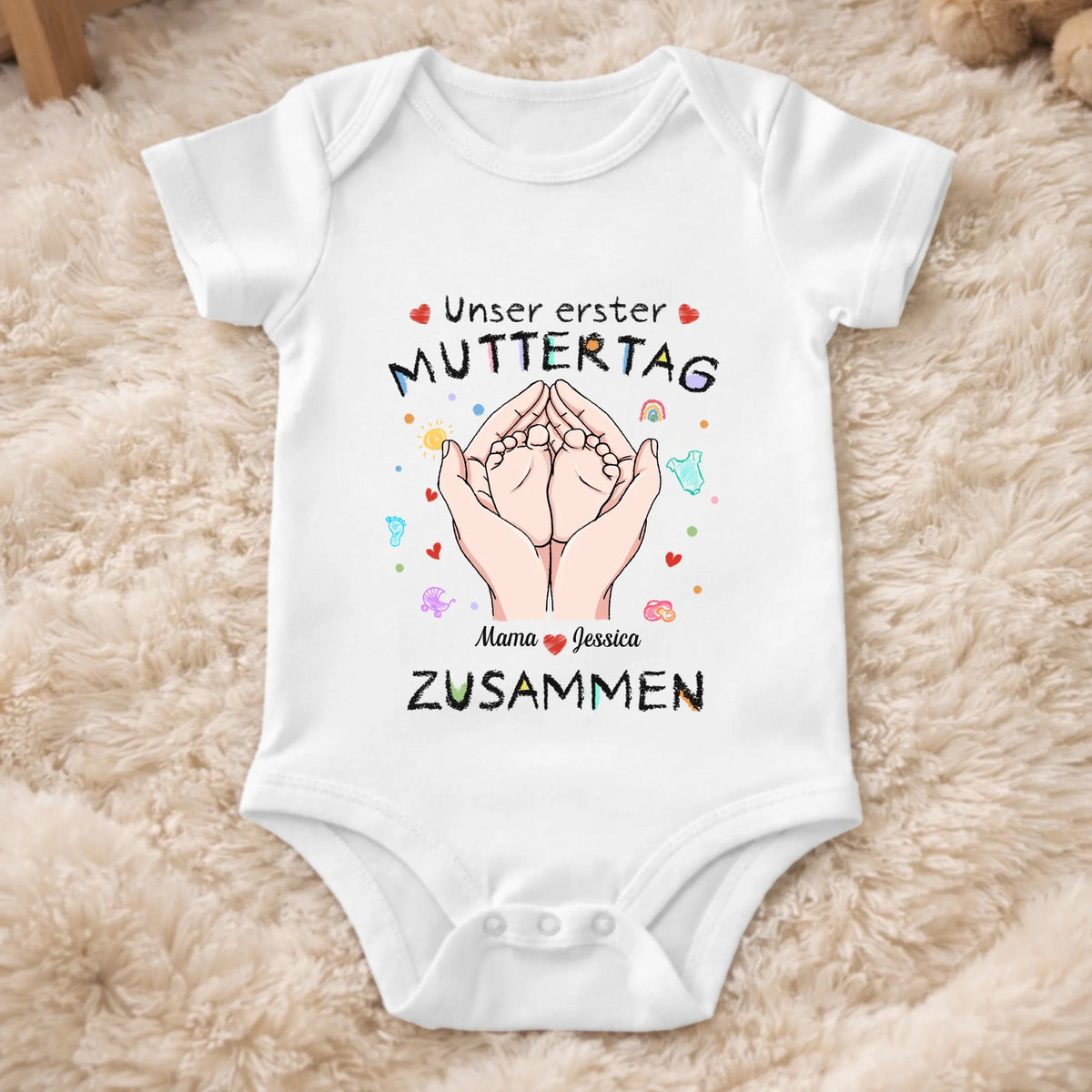 Personalisierte Babybody – Geschenk zum ersten Muttertag – Für meine schöne Mama