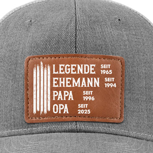 Personalisierter Hut mit Lederflicken – Geschenk für Opa, Papa – Jede Rolle ist eine Ehre