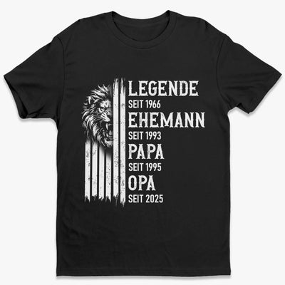 Personalisiertes Unisex-T-Shirt – Geschenk für Opa, Papa – Von einem Ehemann zu einer Legende