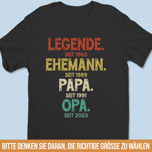 Personalisiertes Unisex-T-Shirt – Geschenk für Opa, Papa – Feier die Momente, die zählen