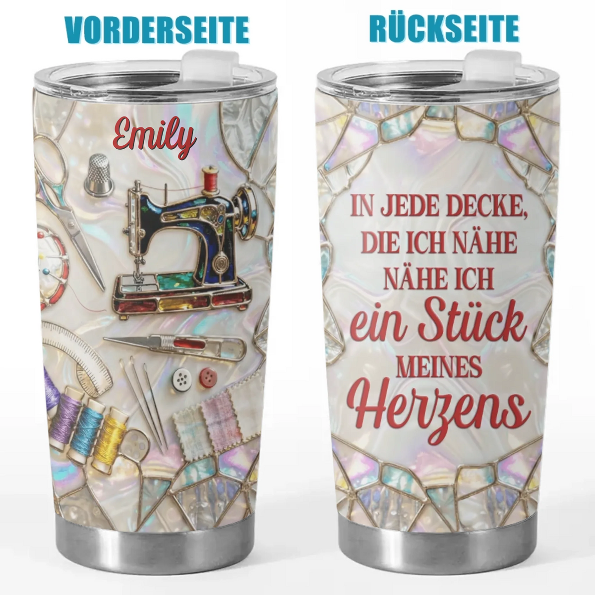 Personalisierter Thermobecher – Geschenk für Schneiderinnen – Die ich Nähe