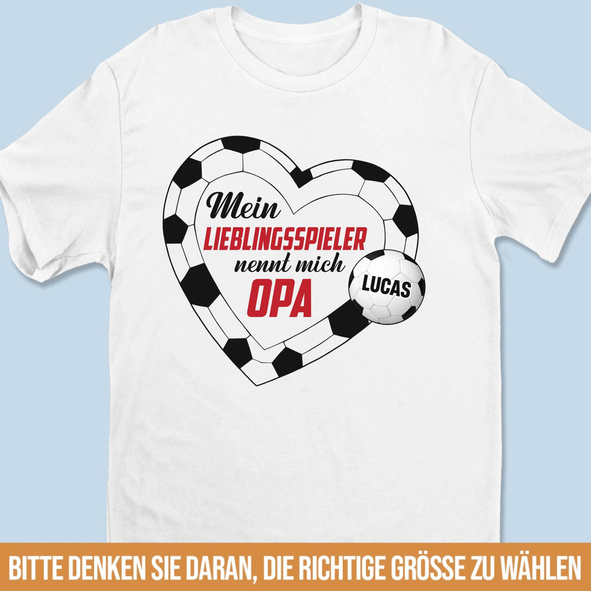 Personalisiertes Unisex-T-Shirt – Geschenk für Opa, Oma – Mein Lieblingsspieler