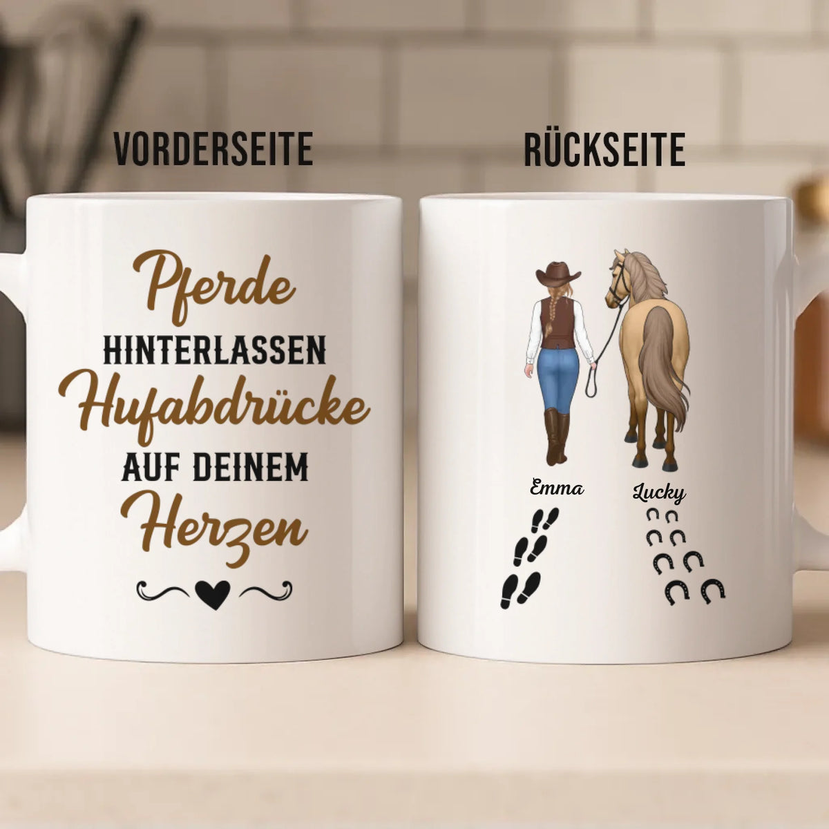 Benutzerdefinierte Tasse – personalisierte Geburtstagsgeschenke für Männer und Frauen, Pferdeliebhaber – Das Leben ist schön, aber Pferde machen es noch schöner