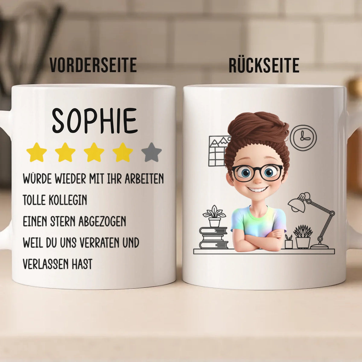 Benutzerdefinierte Tasse – Personalisierte Geburtstagsgeschenke für Kollegen, beste Arbeitsfreunde – Würde Wieder Mit Ihr Arbeiten Tolle Kollegin