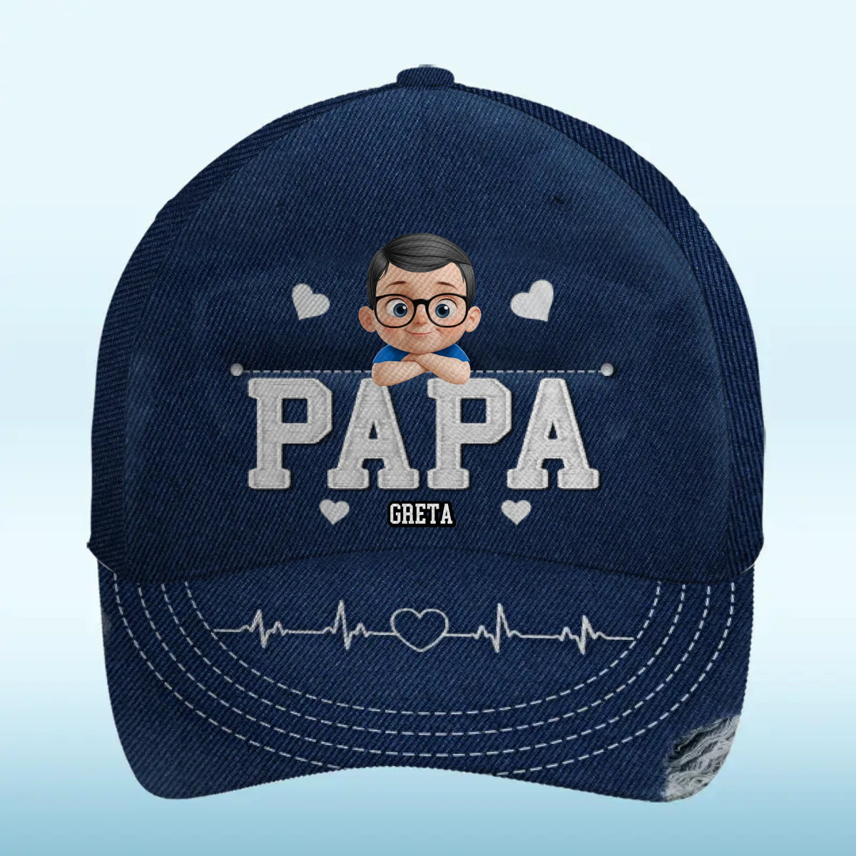 Personalisierte klassische Kappe mit Allover-print – Vatertagsgeschenk für Papa, Opa – Papa der Welt