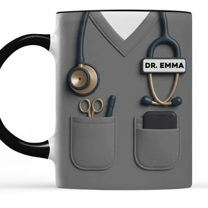 Personalisierte Tasse mit Akzent – Geschenk für Ärztin – Herz eines Heilers