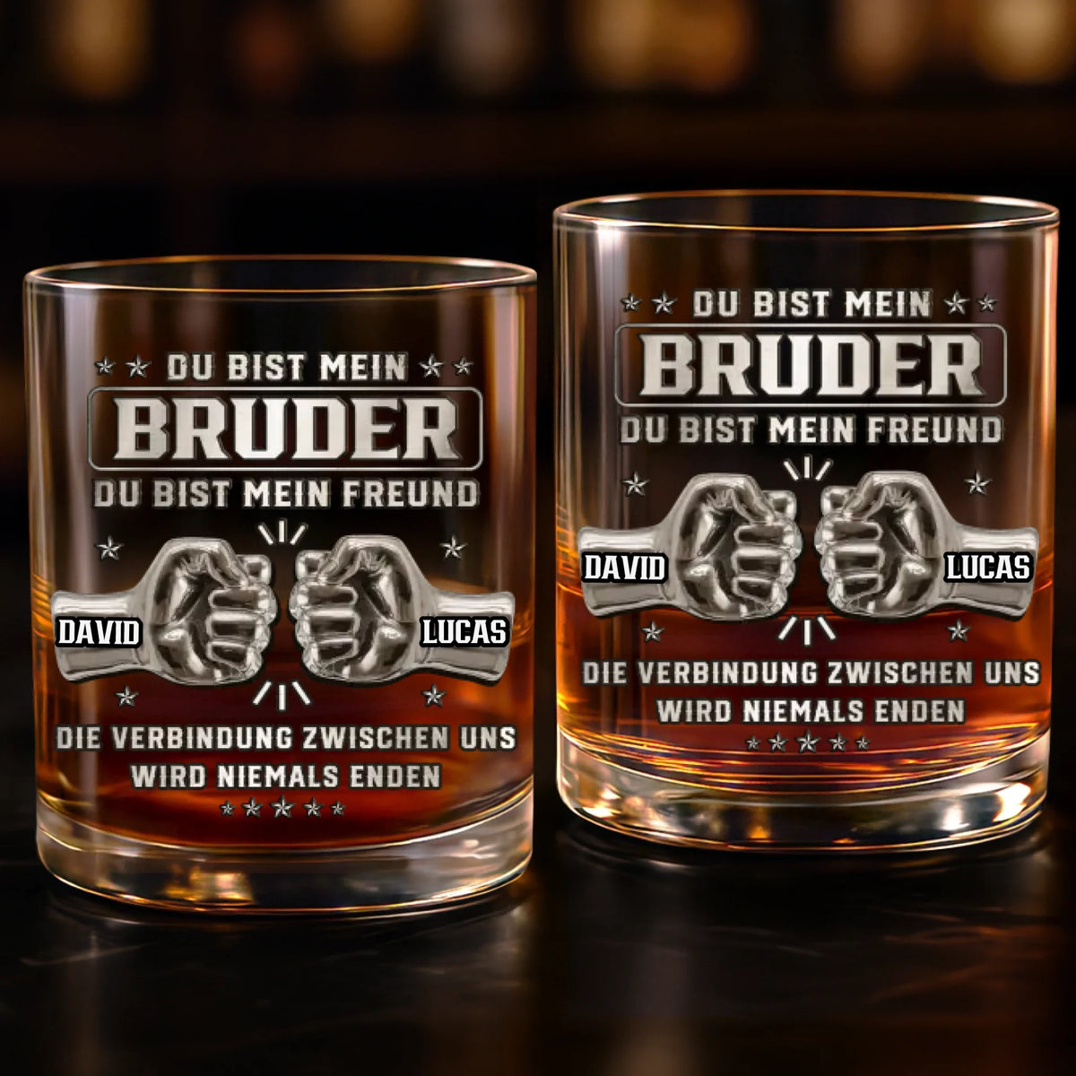 Personalisierte Whiskyglas – Geschenk für Bruder – Mein Bruder mein Zuhause