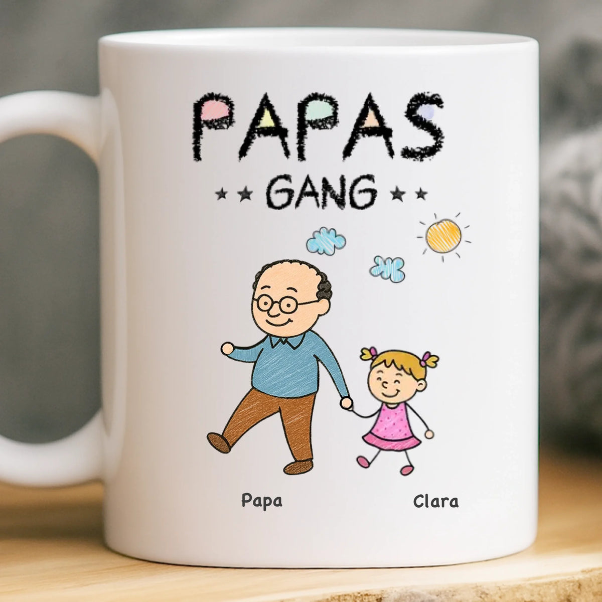 Personalisierte Tasse – Muttertagsgeschenk für Papa, Opa – Papas kleine Gang