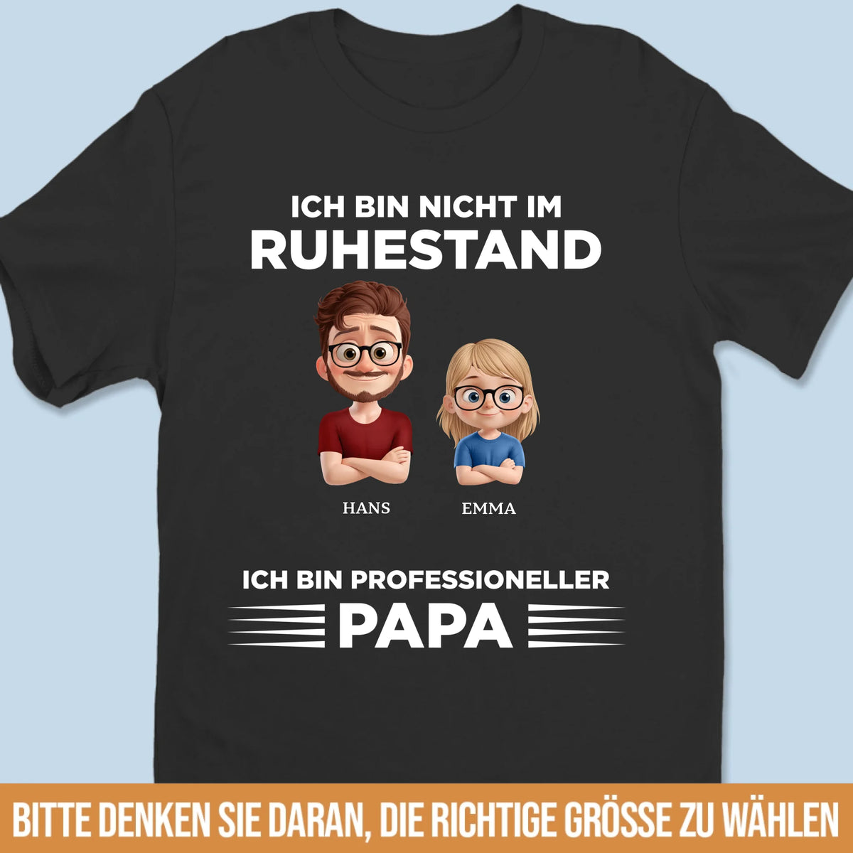 Personalisiertes Unisex-T-Shirt – Vatertagsgeschenk für Opa, Papa – Papa ist mein Job