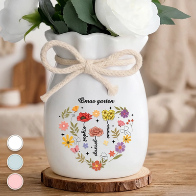 Personalisierte Blumenvase mit Seil – Muttertagsgeschenk für Mama, Oma – Willkommen in Mamas Paradies