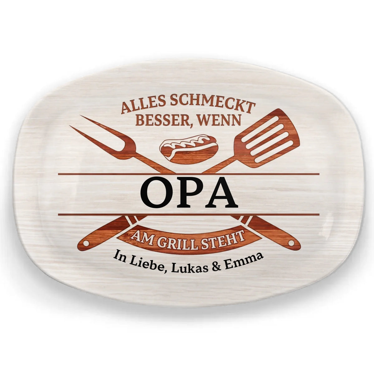 Personalisierte Grillplatte – Vatertagsgeschenk für Papa, Opa – Alles für den perfekten Grillabend