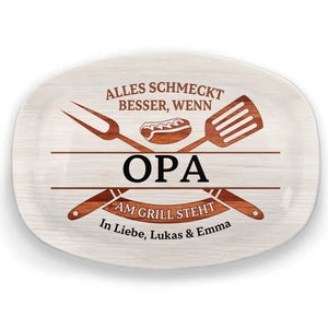 Personalisierte Grillplatte – Vatertagsgeschenk für Papa, Opa – Alles für den perfekten Grillabend